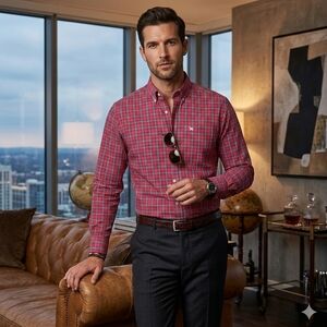 Over Under Red Plaid Button-Down Shirt